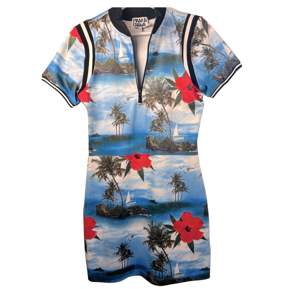 PAM and Gela Aloha Track Dress | size Medium - Picture 6 of 7